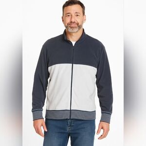 Bullock & Jones XL Zip Up Sweatshirt Blue White Colorblock L/S Full Zip Jacket